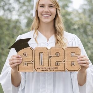 Custom wood graduation sign